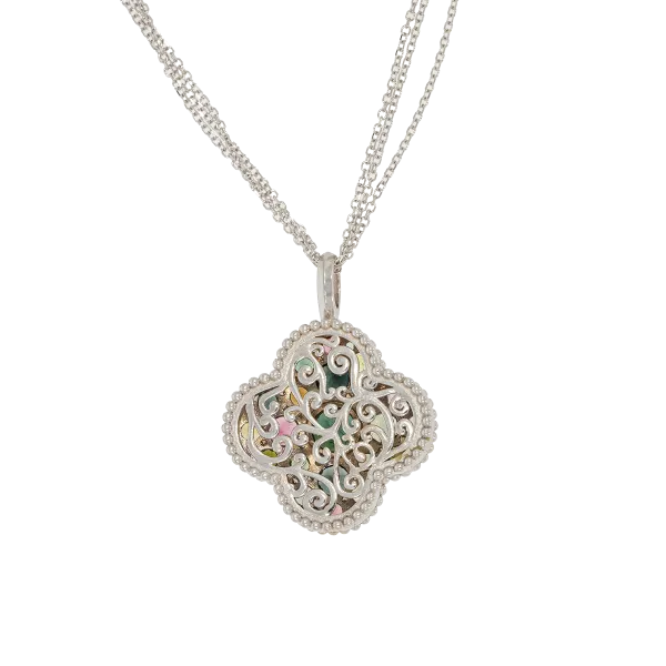 Pear-Cut Blue Topaz Pendant in 18K White Gold with Diamonds Copy