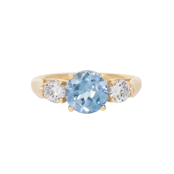 14K Gold Ring with diamonds 0.013ct and 1.1ct Black Diamond Copy