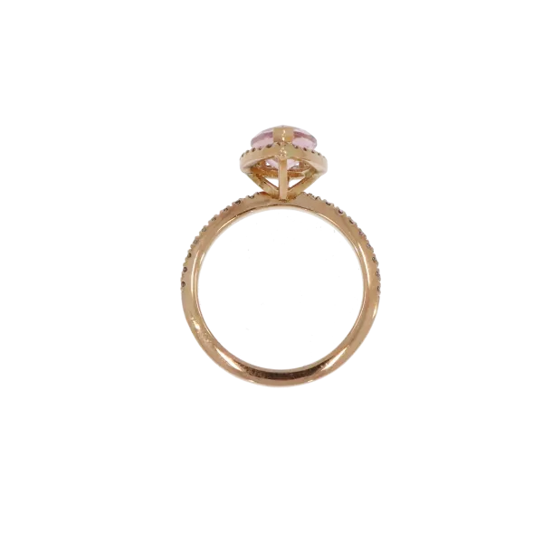 Κ18 λευκόχρυσο δαχτυλίδι Morganite, Pear cut, 1.8ct και διαμάντια 0,21ct