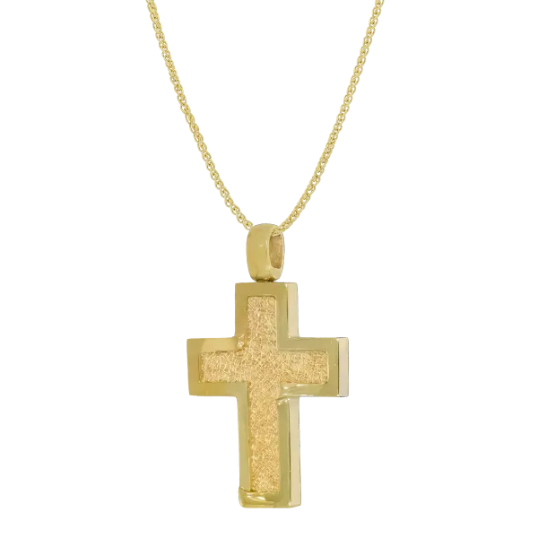 Unisex Gold Cross  "Frame"
