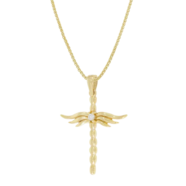 Γυναικείος Χρυσός Σταυρός "Wings"