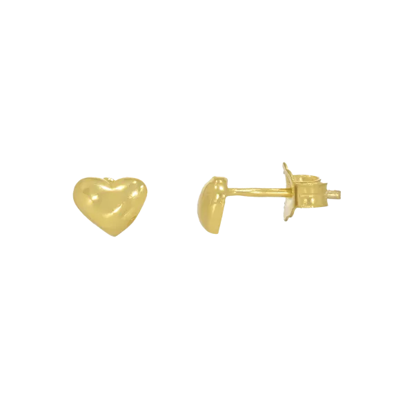 Gold Ear Studs Heart K14