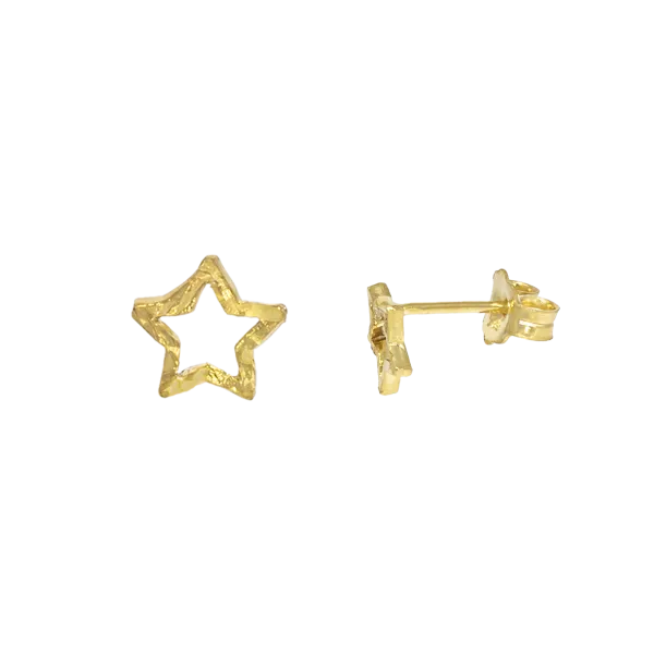 Gold Ear Studs Star K14 