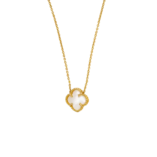 Γυναικείο Χρυσό 14K κολιέ σταυρός με mother or pearl (φίλντισι)