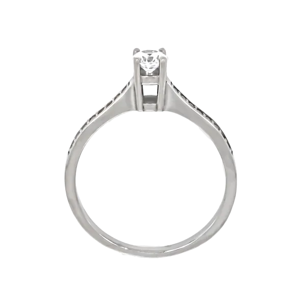  18K Gold Engagement Pave Ring
