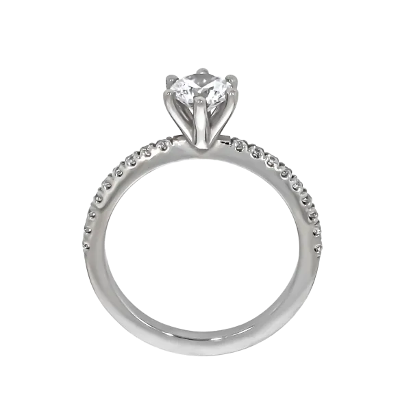  18K Gold Engagement Pave Ring