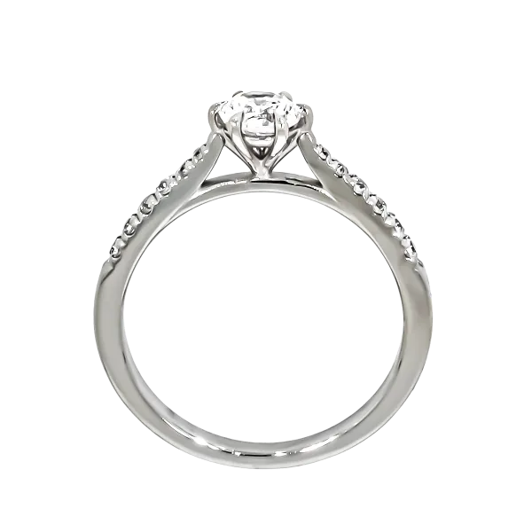  18K Gold Engagement Pave Ring