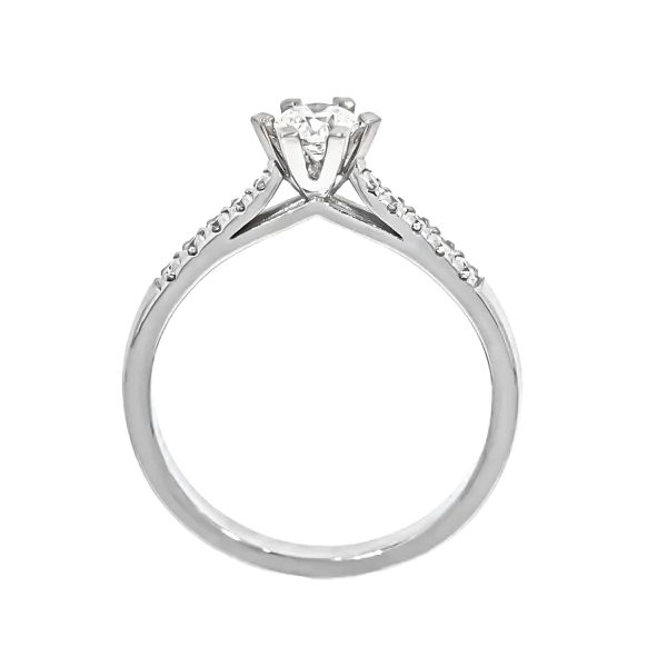  18K Gold Engagement Pave Ring