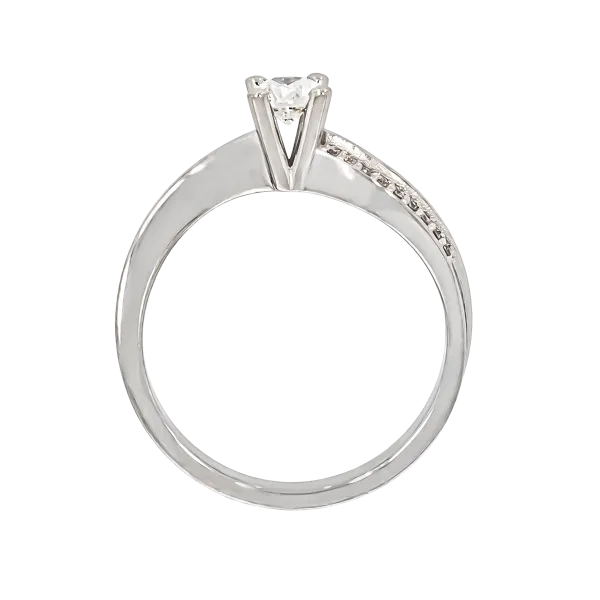  18K Gold Engagement Diamond Pave Ring
