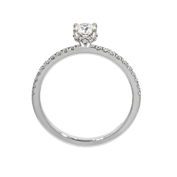  18K Gold Engagement Diamond Pave Ring