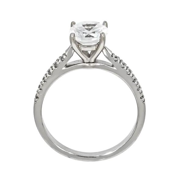  18K Gold Engagement Diamond Pave Ring