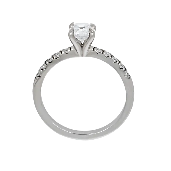  18K Gold Engagement Pave Ring