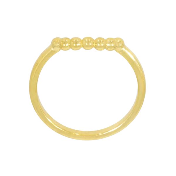 14K Gold Beaded Ring