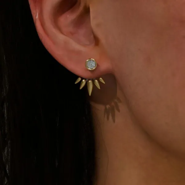 14K or 18K Gold Ear Jacket Earrings 