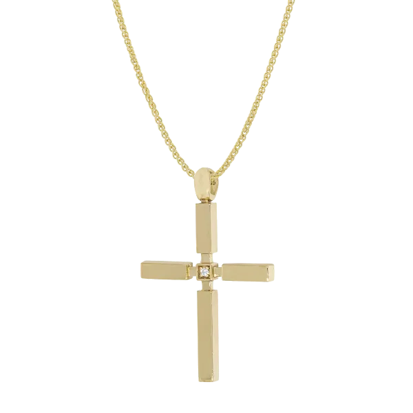 Gold Cross Pendant "Stefy" 