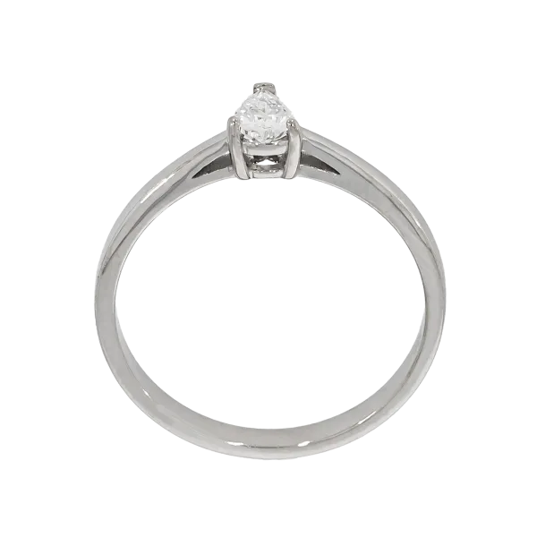 18K Gold Solitaire  Diamond Ring Pear Cut