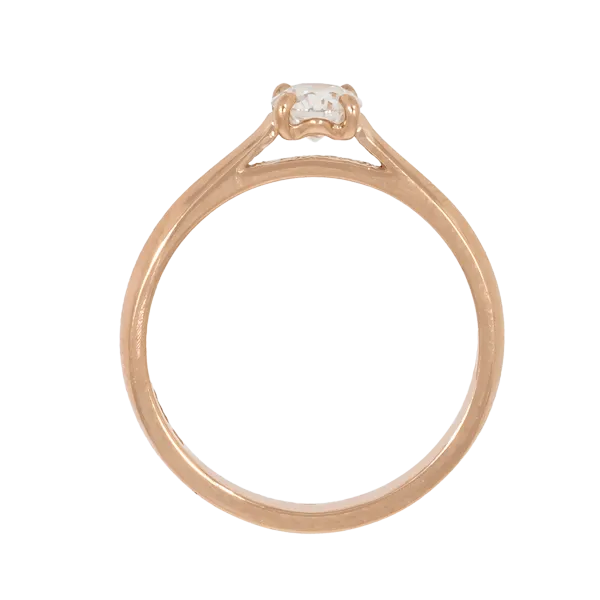 18K Gold Solitaire Diamond Ring 