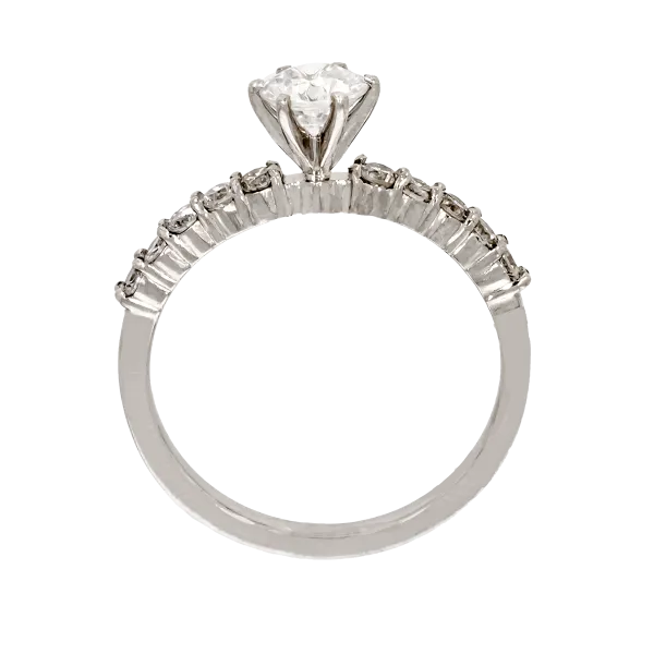 18K Gold Solitaire Diamond Ring