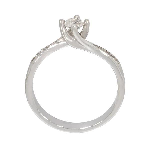 18K Gold Solitaire Diamond Ring