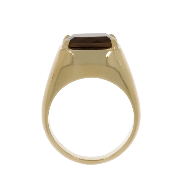 Men’s Gold Ring with Brown Stone – 14K or 18K 
