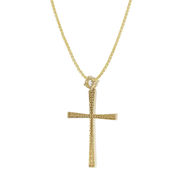 Gold Cross Pendant "Onde"
